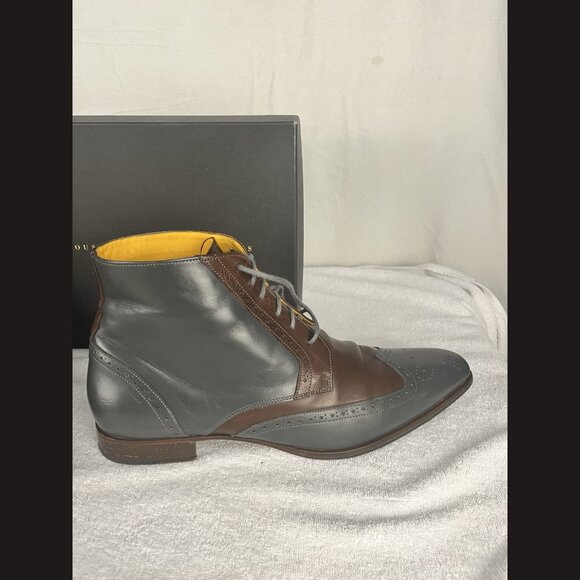 Undandy‎ Men’s Ankle Boots Size 45 Multicolor Brown & Grey Leather Dress Shoes main image 7